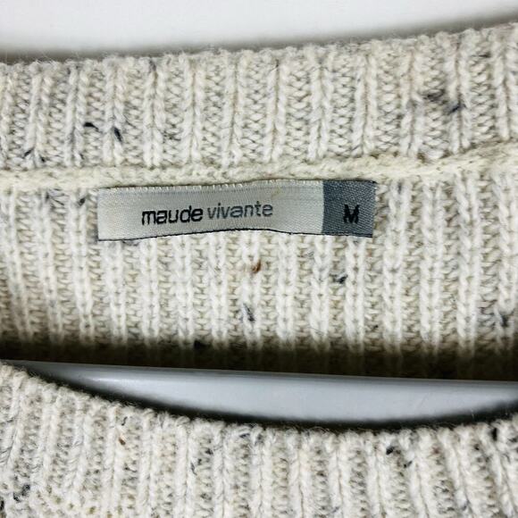 Maude Vivante Size Medium Specked Balloon Sleeve Pocket Sweater - Picture 4 of 6